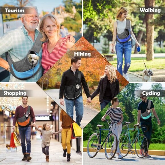 YUDODO Pet Dog Sling Carrier Breathable Mesh Travel Safe Sling Bag Carrier - Picture 8 of 9